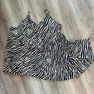 Zebra Print Button-Front Maxi Dress - Black & White, women’s size XL, NW/OT